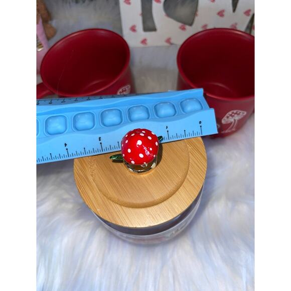 Seeds & Sunshine Mushroom Toadstool 2 Coffee Mugs & 1 Glass Mushroom Cannister - Picture 12 of 12